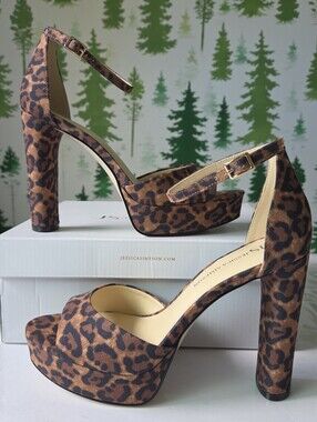 Jessica Simpson Leopard Print  Ankle-Strap Heel Pump